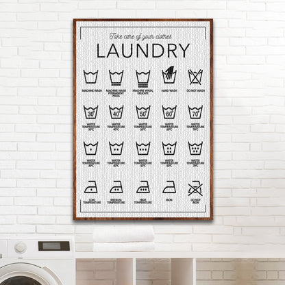 Laundry Care Symbols Guide canvas shown in a styled room setting, view 2