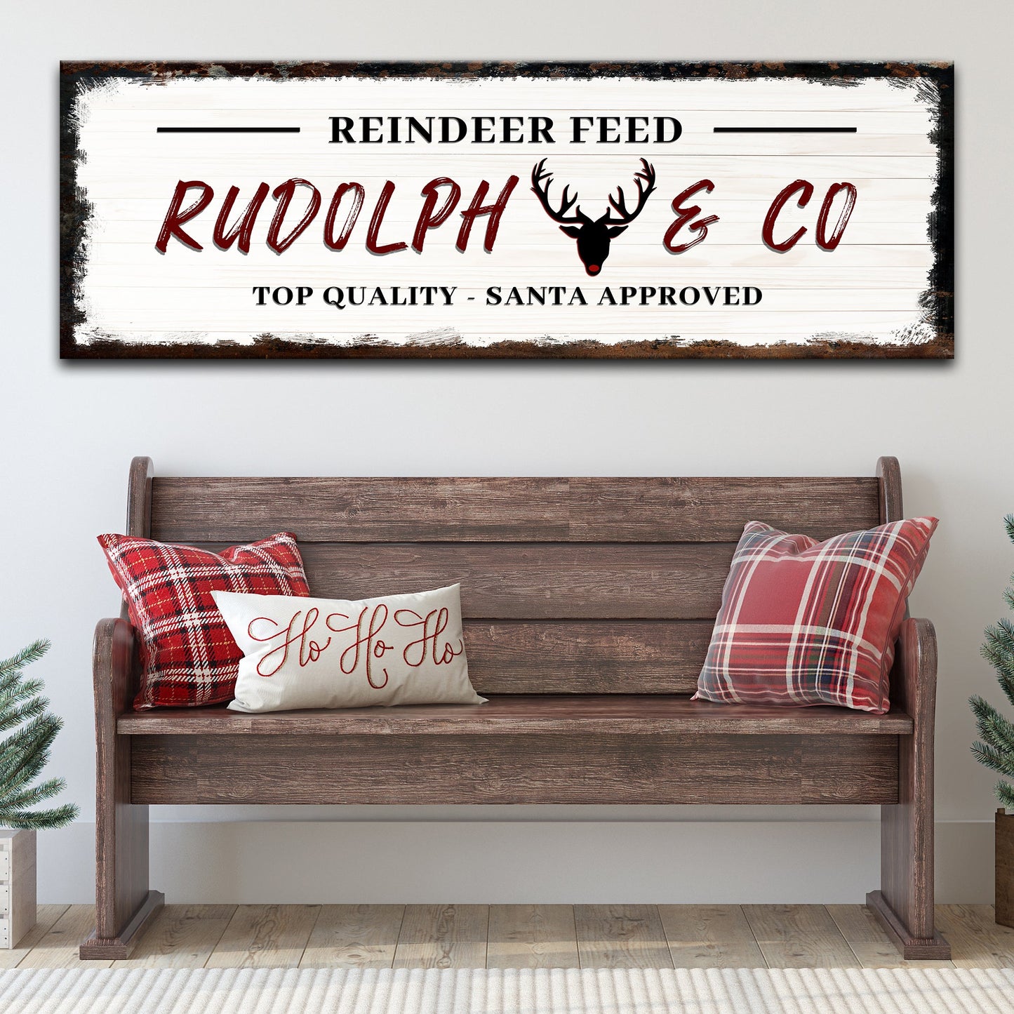 Rudolph And Co Christmas Canvas Sign