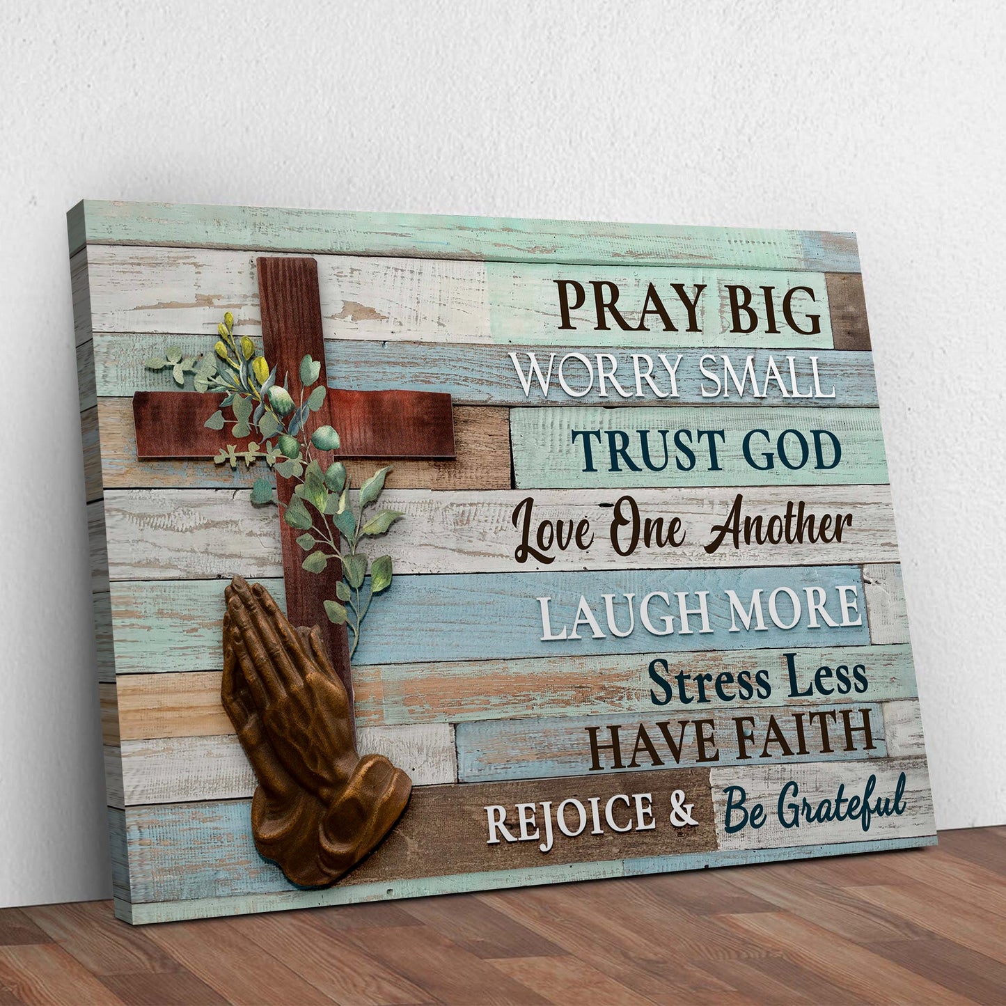 Trust God Love One Another Faith Canvas Sign