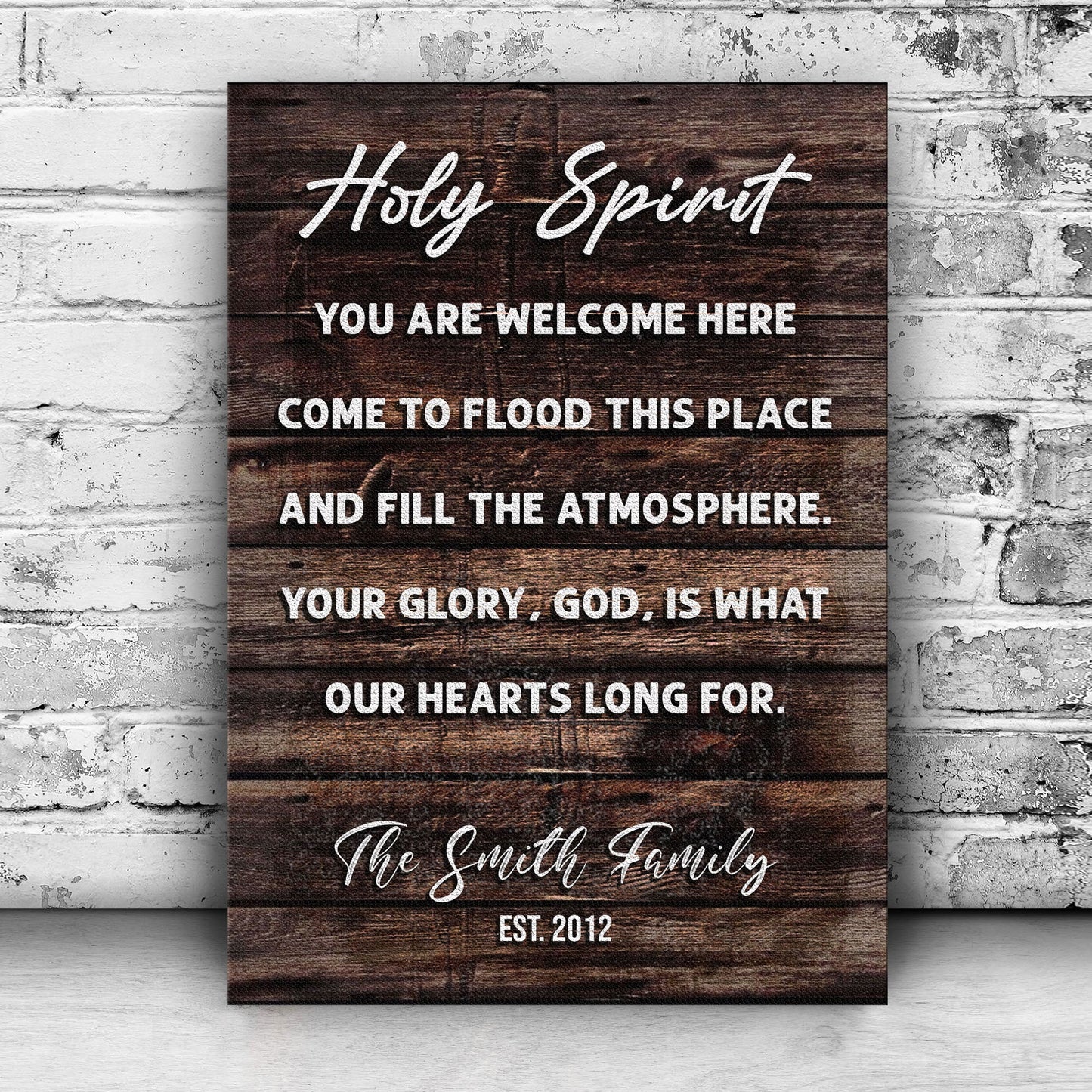 Holy Spirit You Are Welcome Here Faith Canvas Sign II