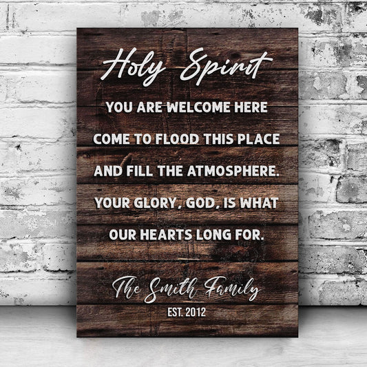 Holy Spirit You Are Welcome Here Faith Canvas Sign II