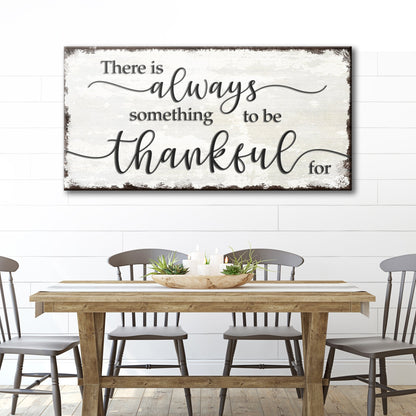 Thankful script canvas shown in a styled room setting, view 2