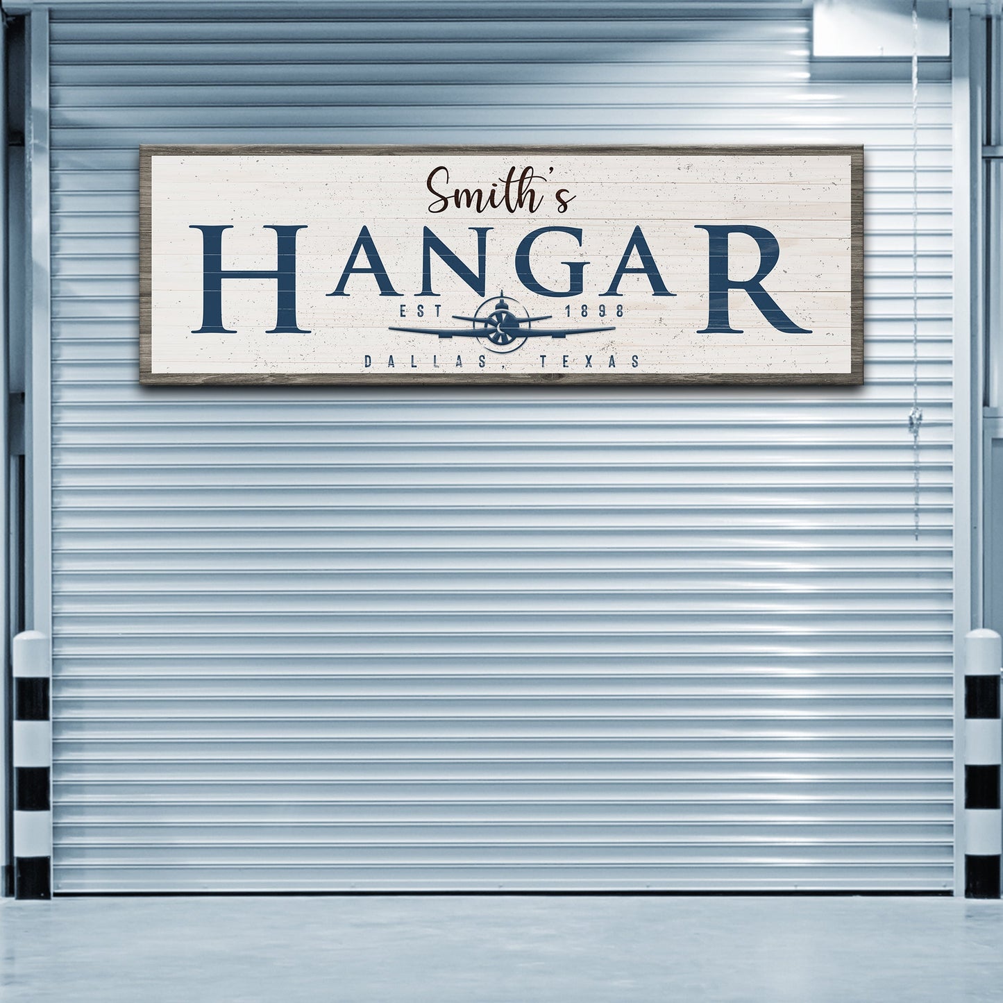 Airplane Hangar Personalized Canvas Sign
