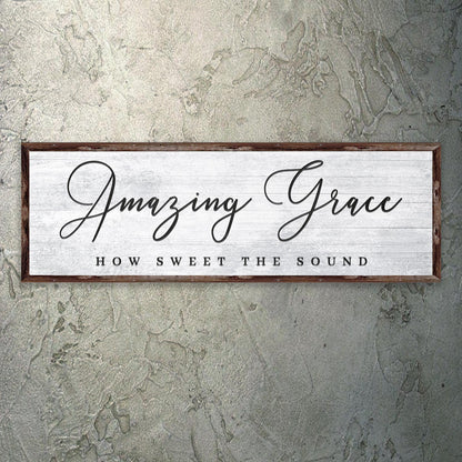 Amazing Grace How Sweet the Sound canvas shown in a styled room setting, view 2