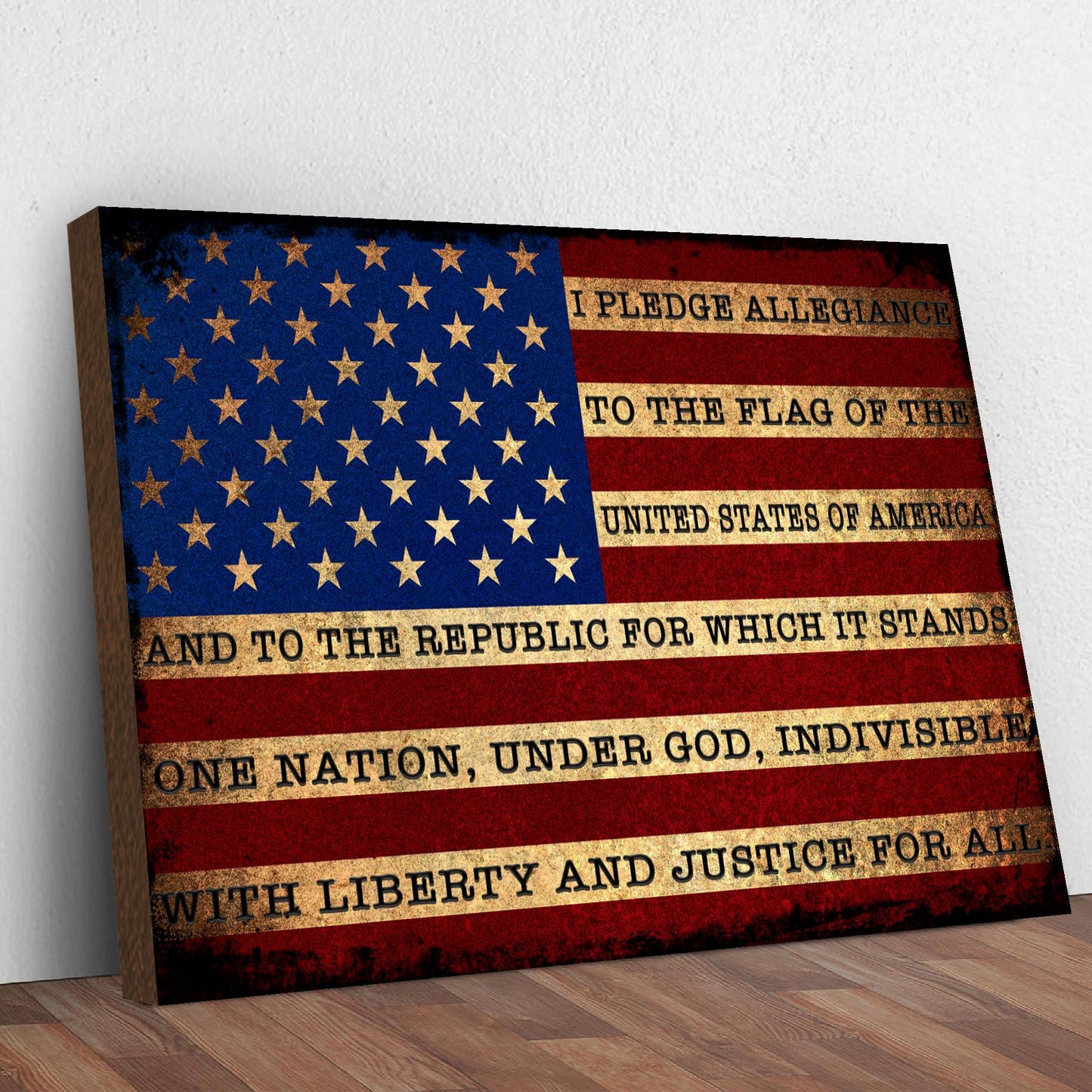 I Pledge Allegiance To The Flag Canvas Sign