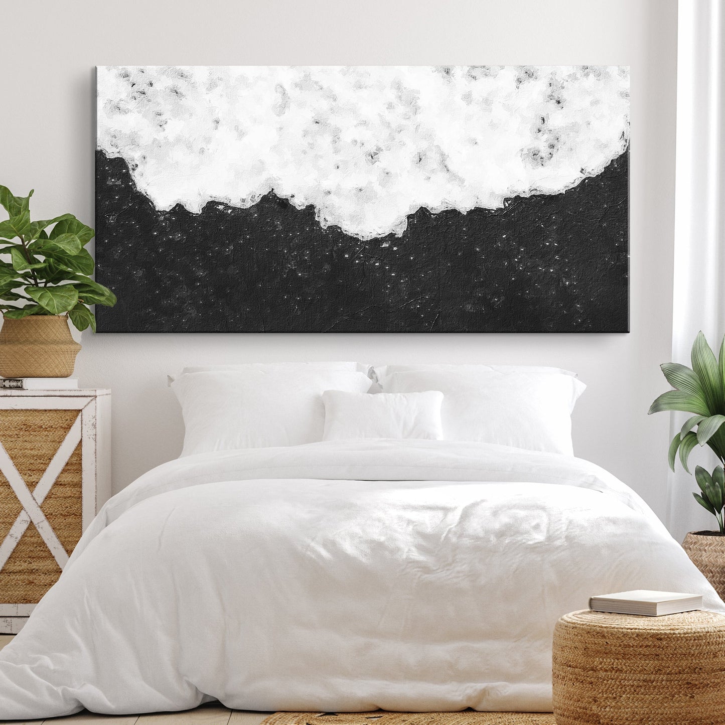 Black And White Abstract Painting Canvas Wall Art