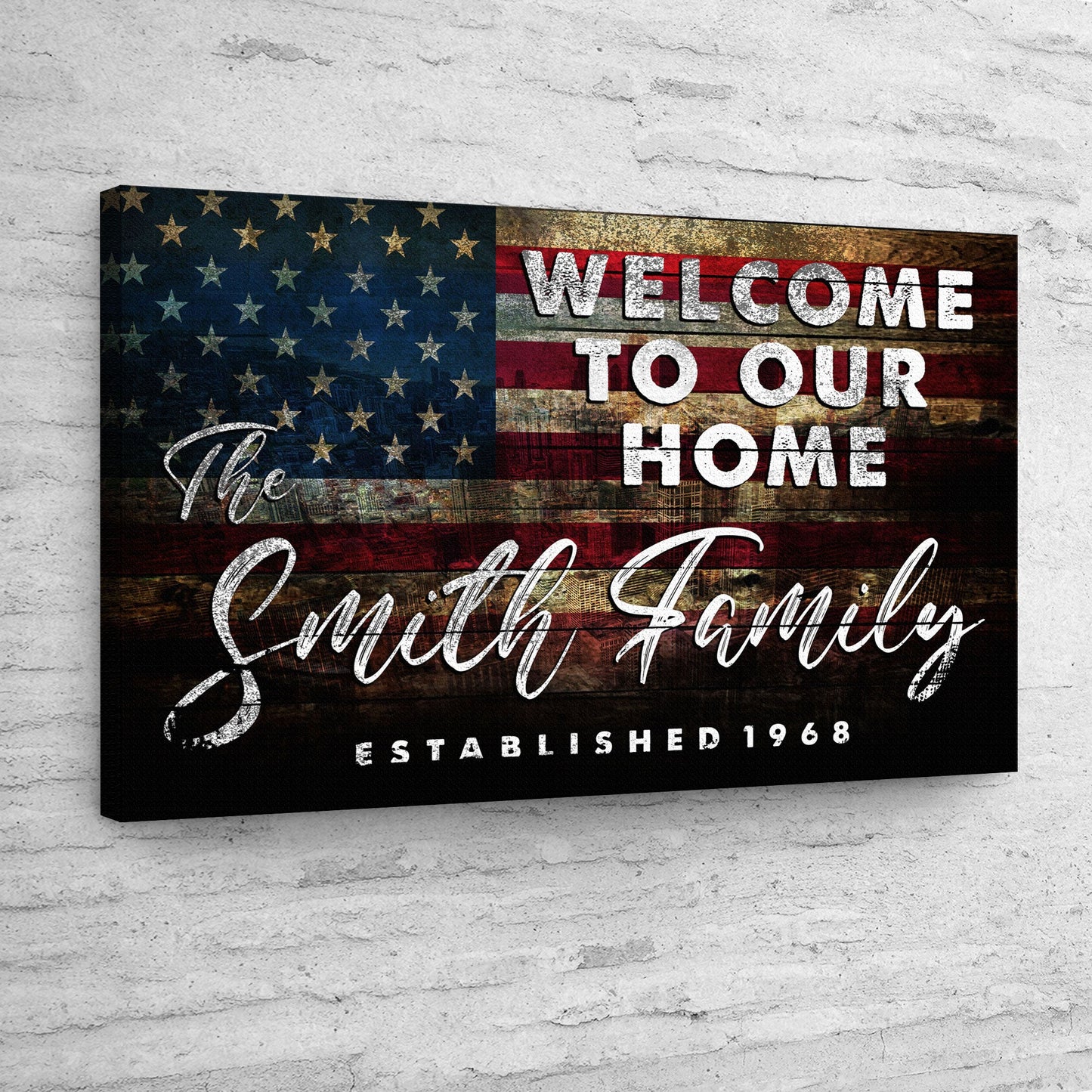 Welcome To Our Home Personalized Canvas Sign III