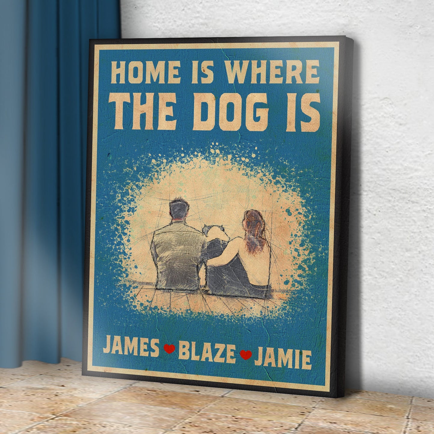 Home Is Where The Dog Is Canvas Sign II