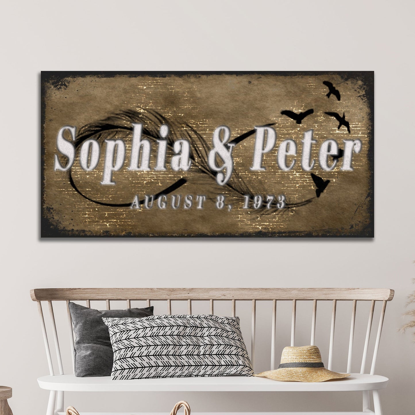 Couple Infinity Personalized Canvas Sign II