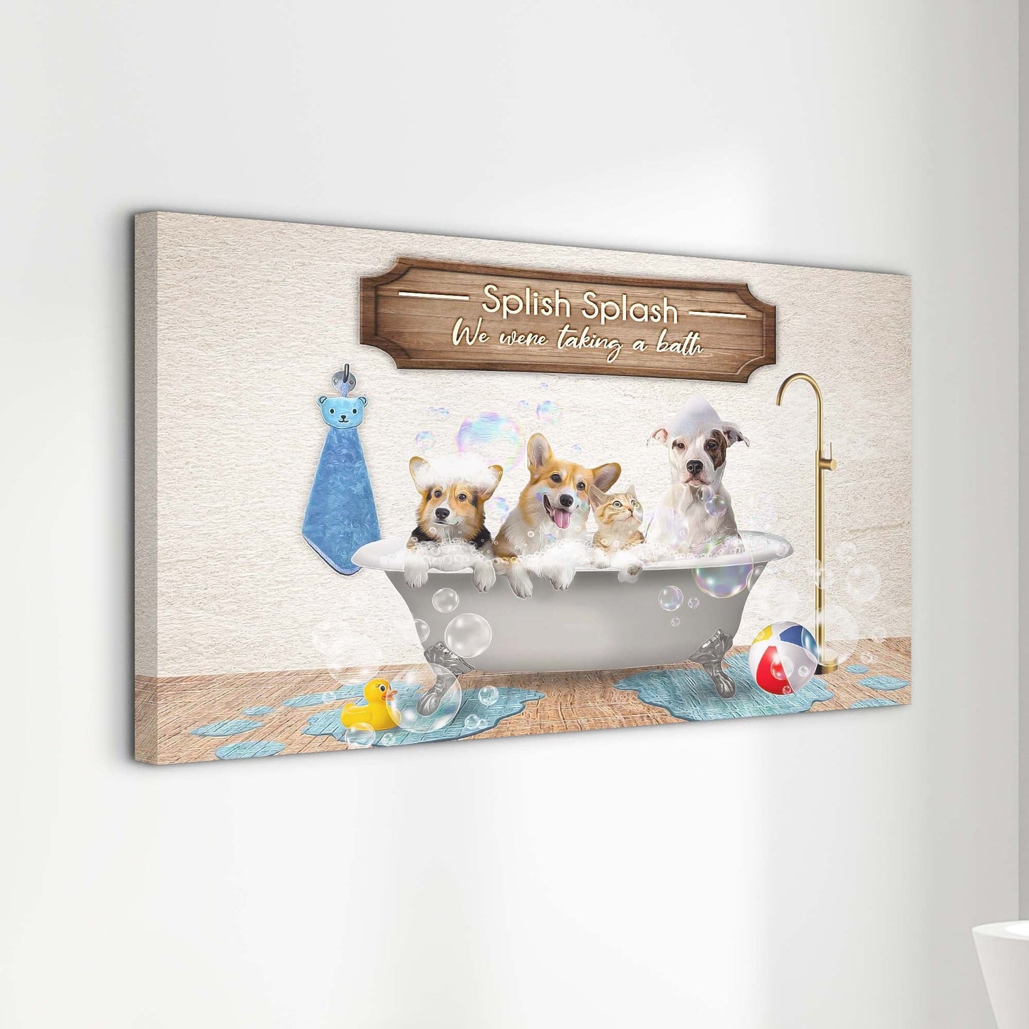 Splish Splash Bathroom Canvas Sign
