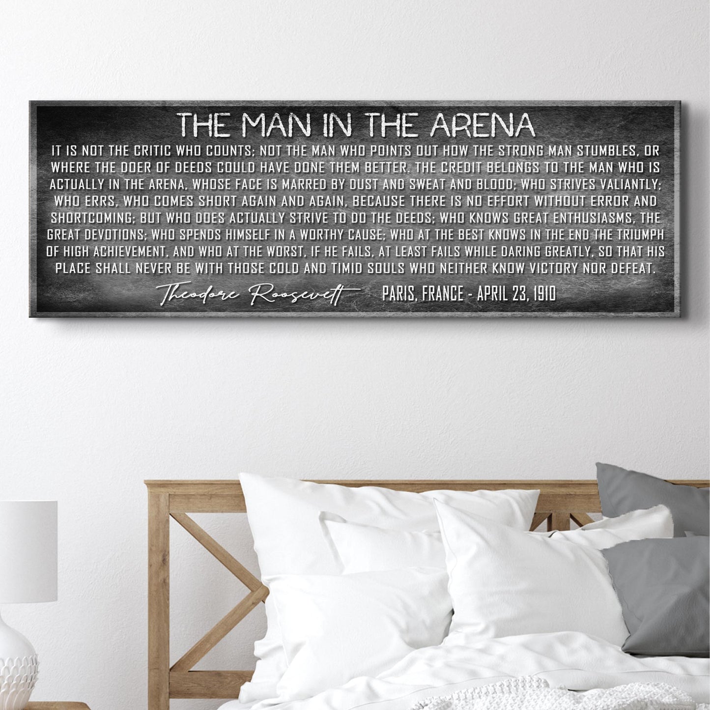 Man in the Arena Quote Canvas Wall Art VII