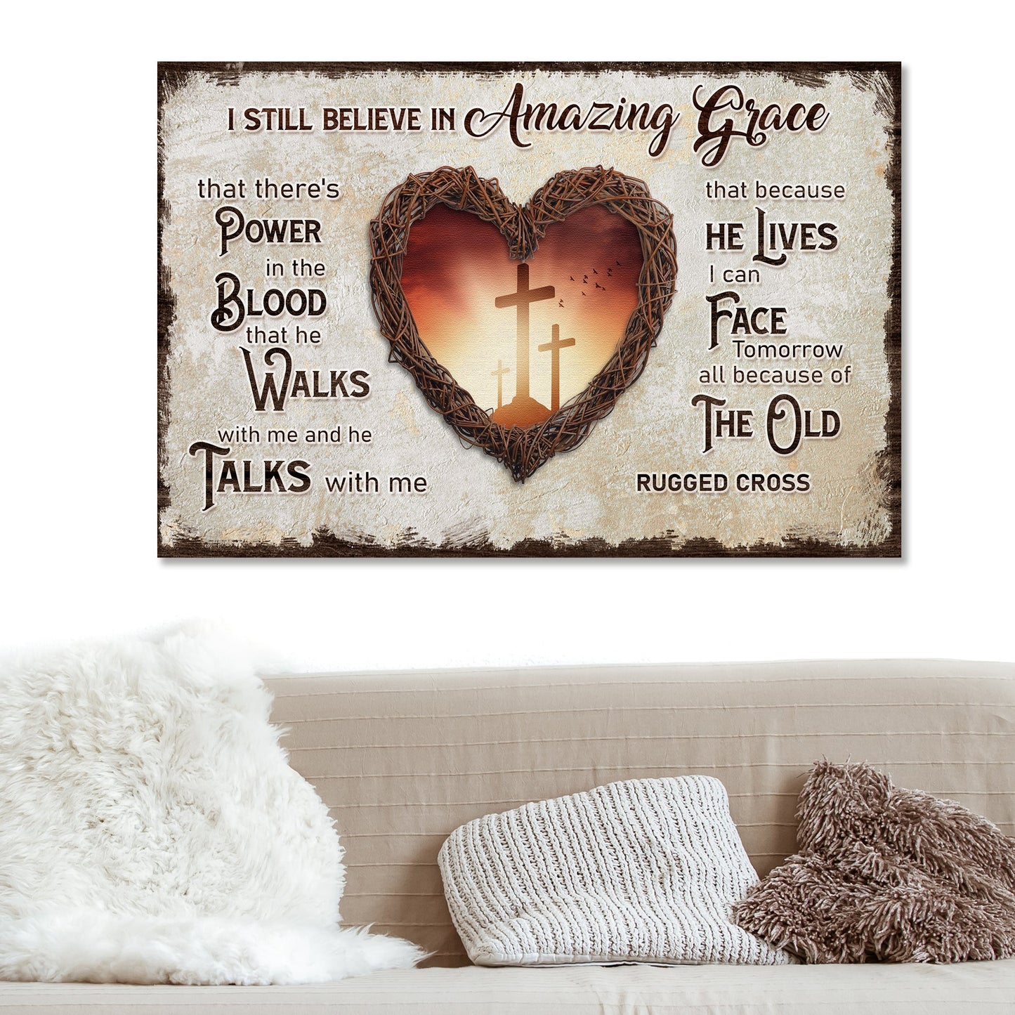 I Still Believe In Amazing Grace Faith Canvas Sign V