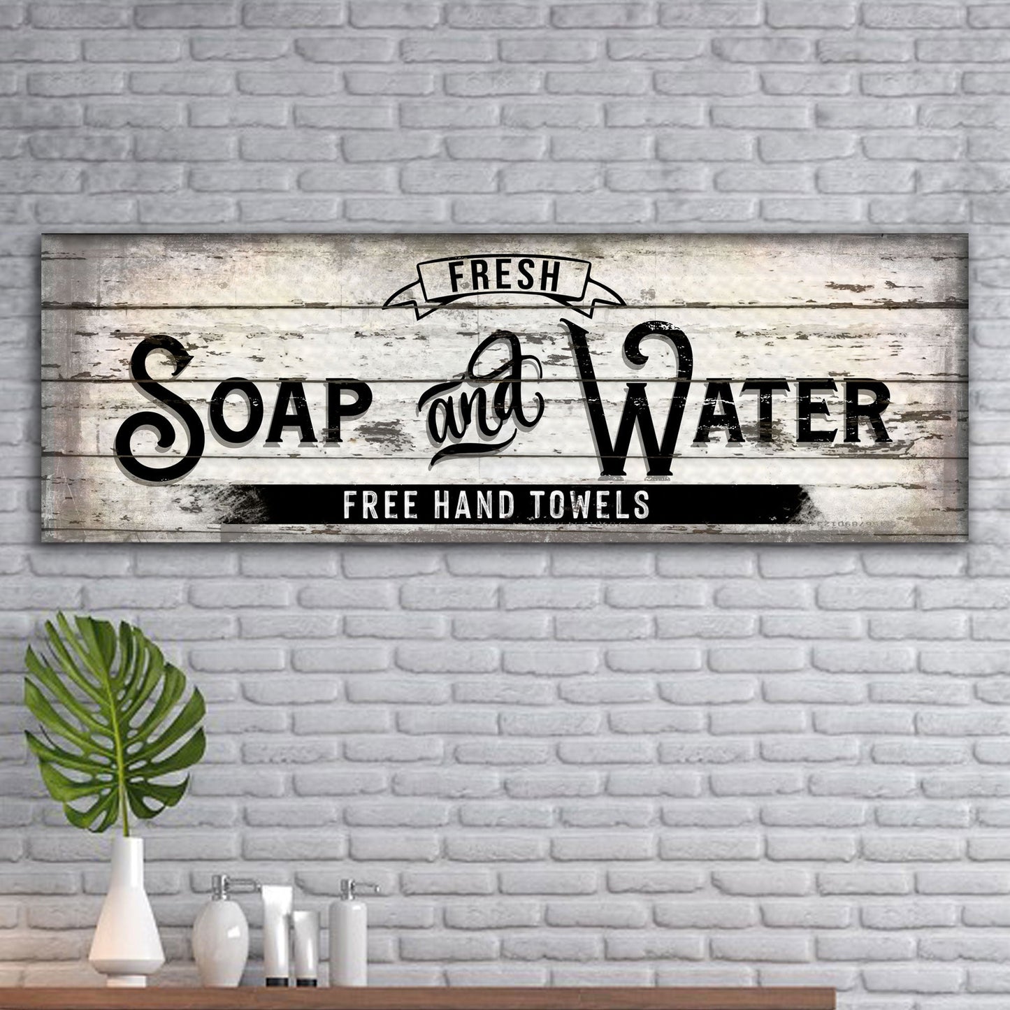 Fresh Soap And Water Family Bathroom Canvas Sign