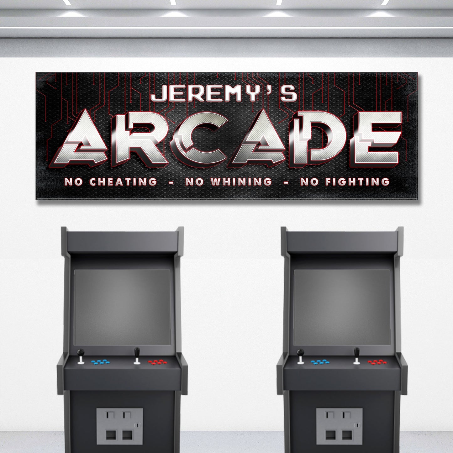 Arcade Family Personalized Canvas Sign