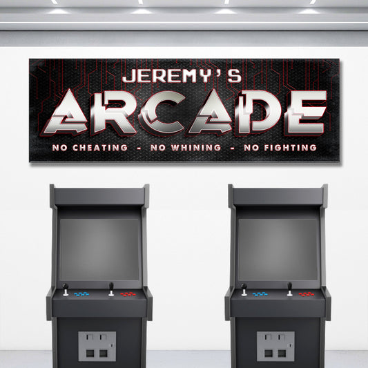 Arcade Family Personalized Canvas Sign