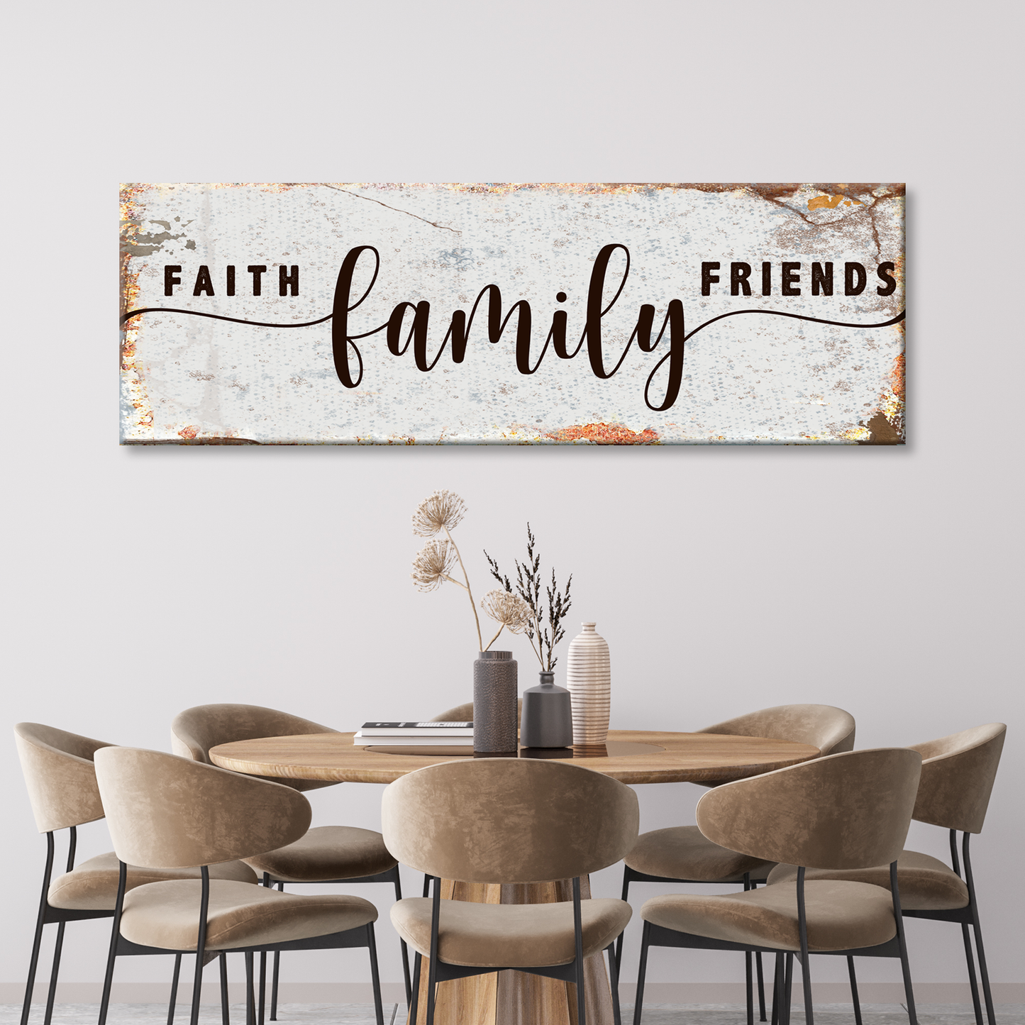 Faith Family Friends Canvas Wall Art