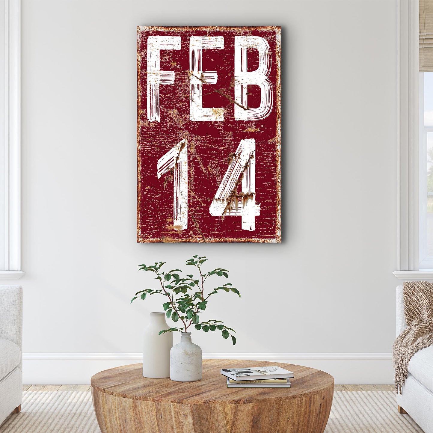 February 14th Valentine Couple Canvas Sign