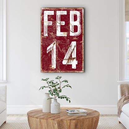 February 14th Valentine Couple Canvas Sign