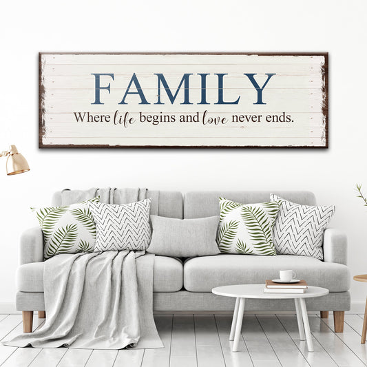 8 Powerful Words Family Canvas Sign II