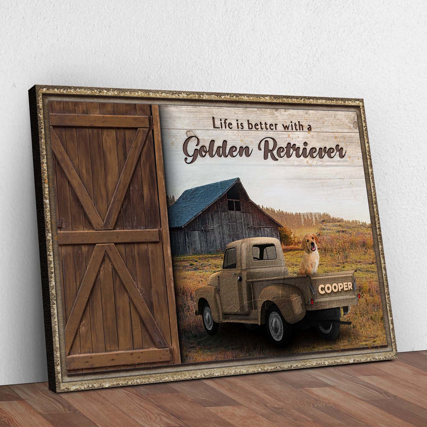 Life Is Better With A Golden Retriever Canvas Sign II