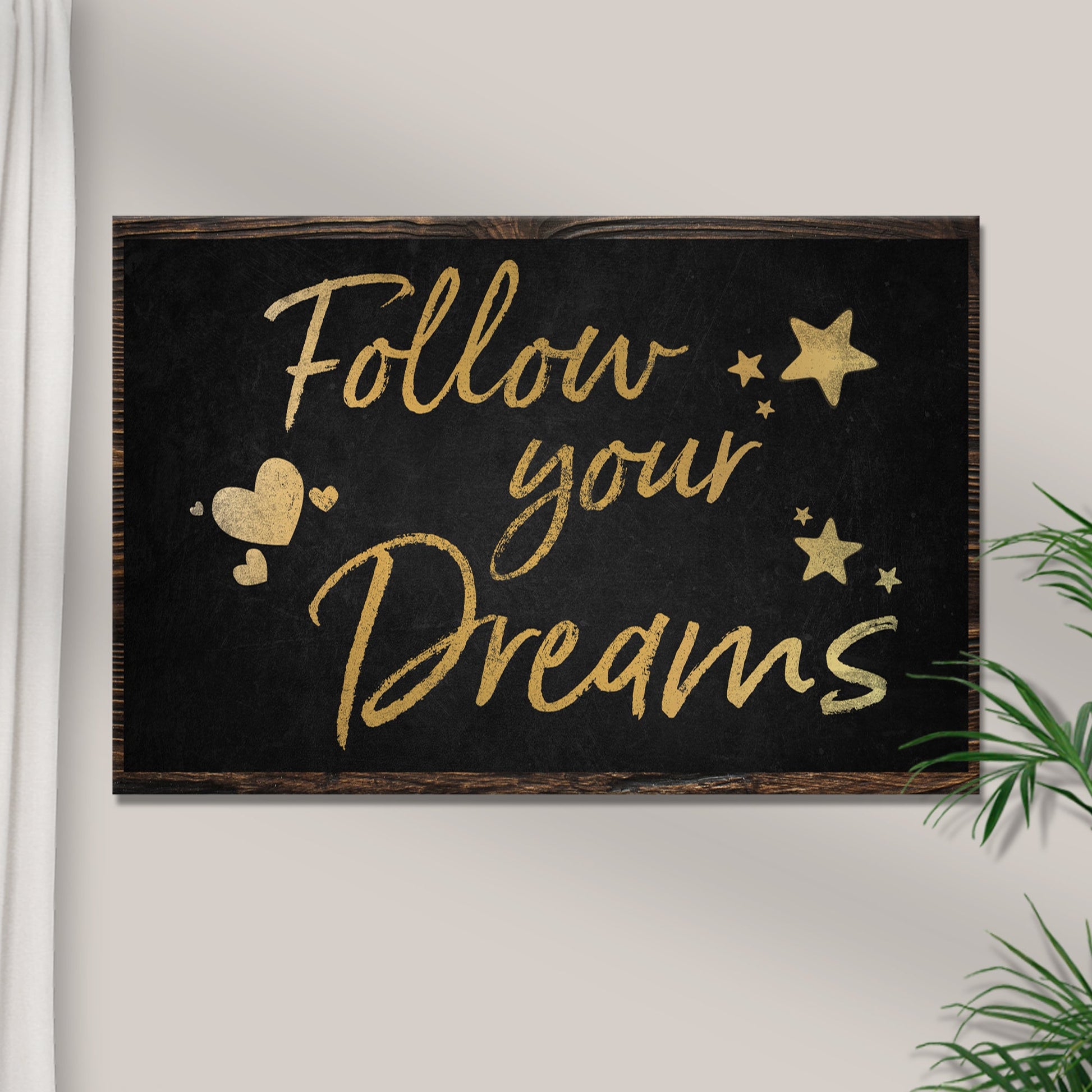Follow Your Dreams motivational canvas wall art, inspirational decor, ready to hang