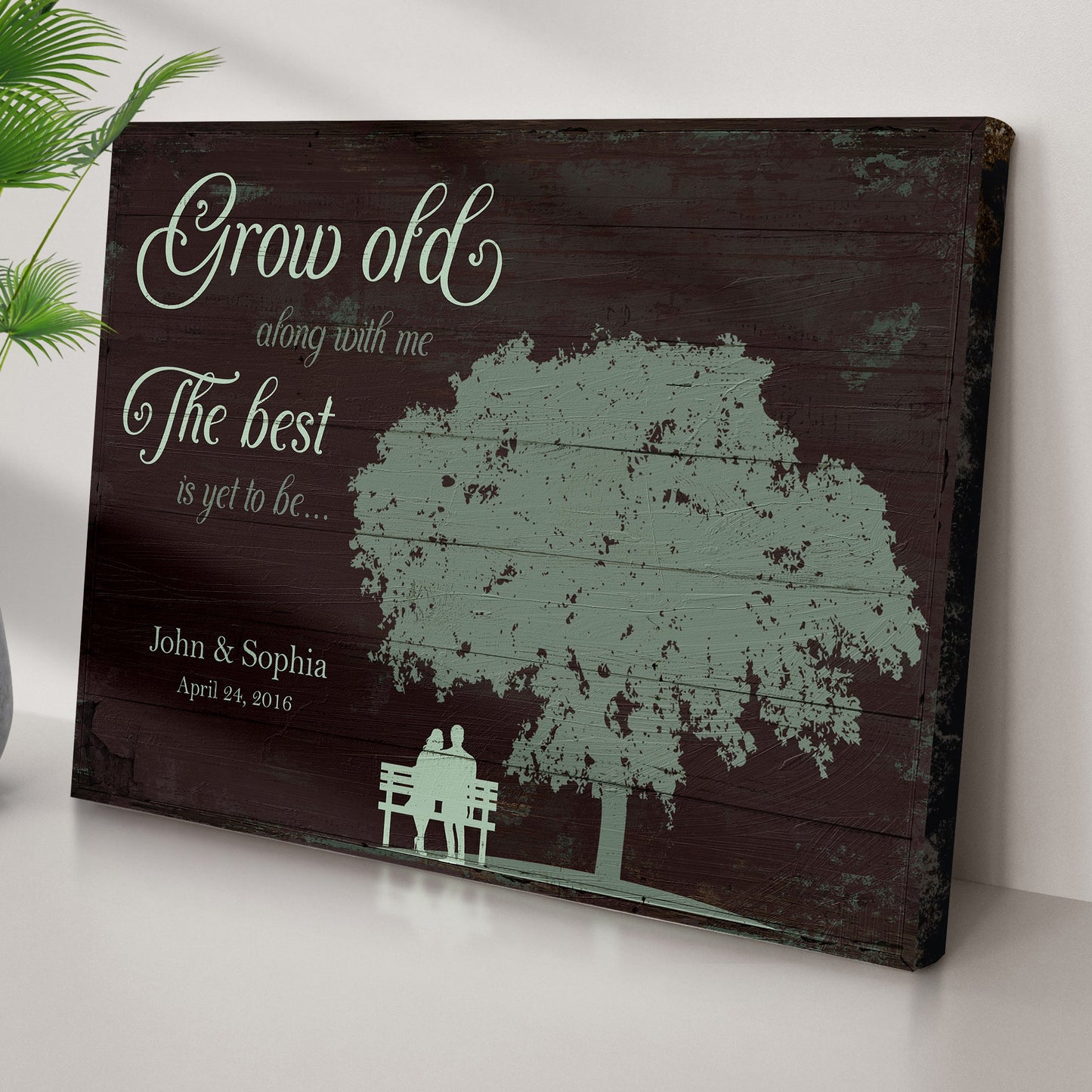 Grow Old Along With Me Couple Canvas Sign
