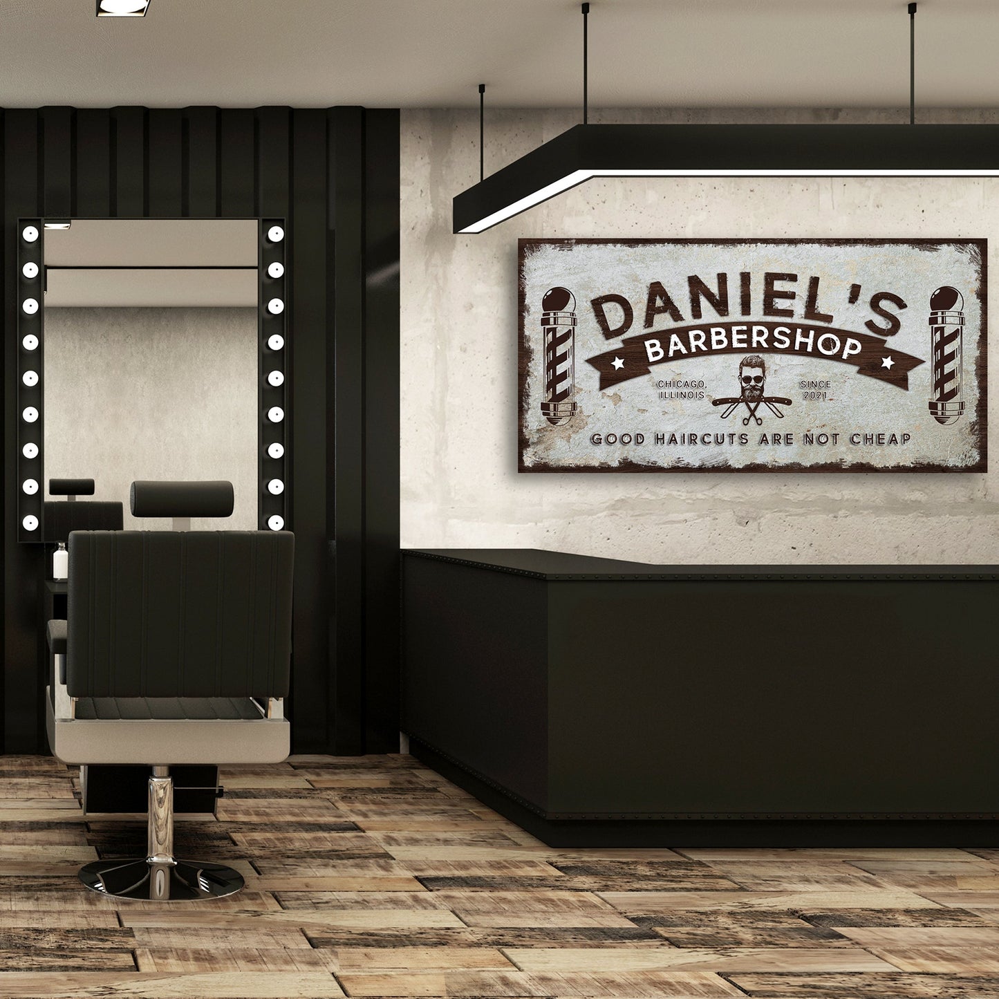 Barbershop Personalized Canvas Sign