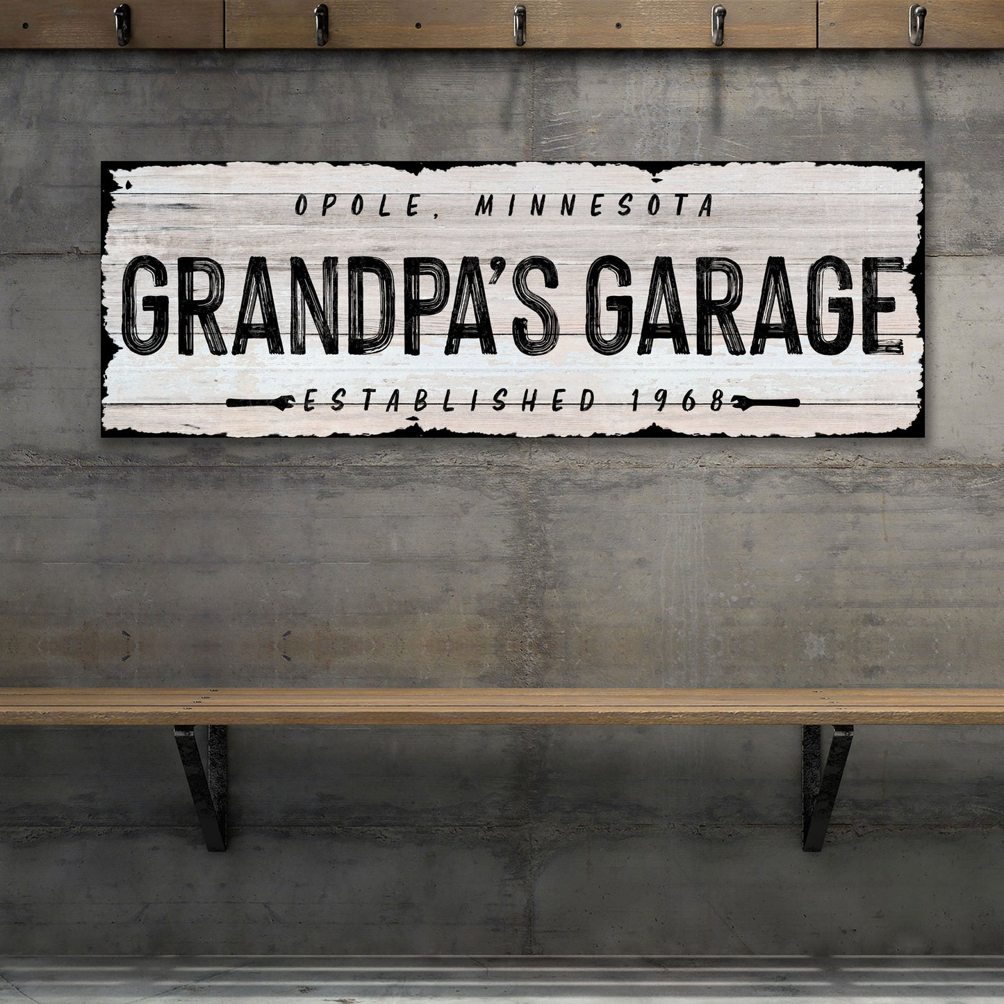 Grandpa's Garage Personalized Canvas Sign II