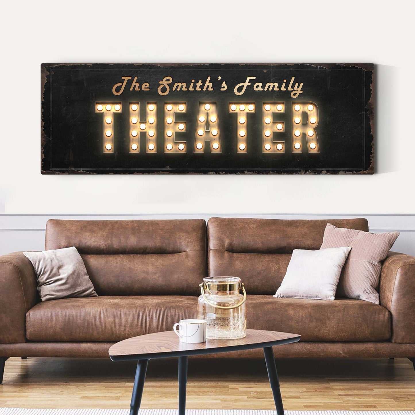 Personalized Home Theater Canvas Sign