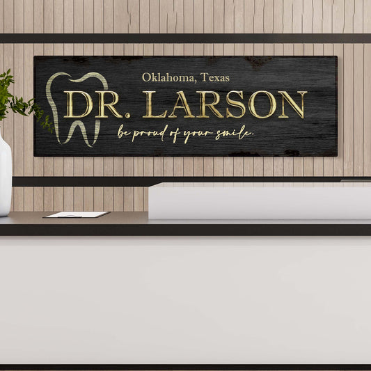 Dentist Name Personalized Canvas Sign
