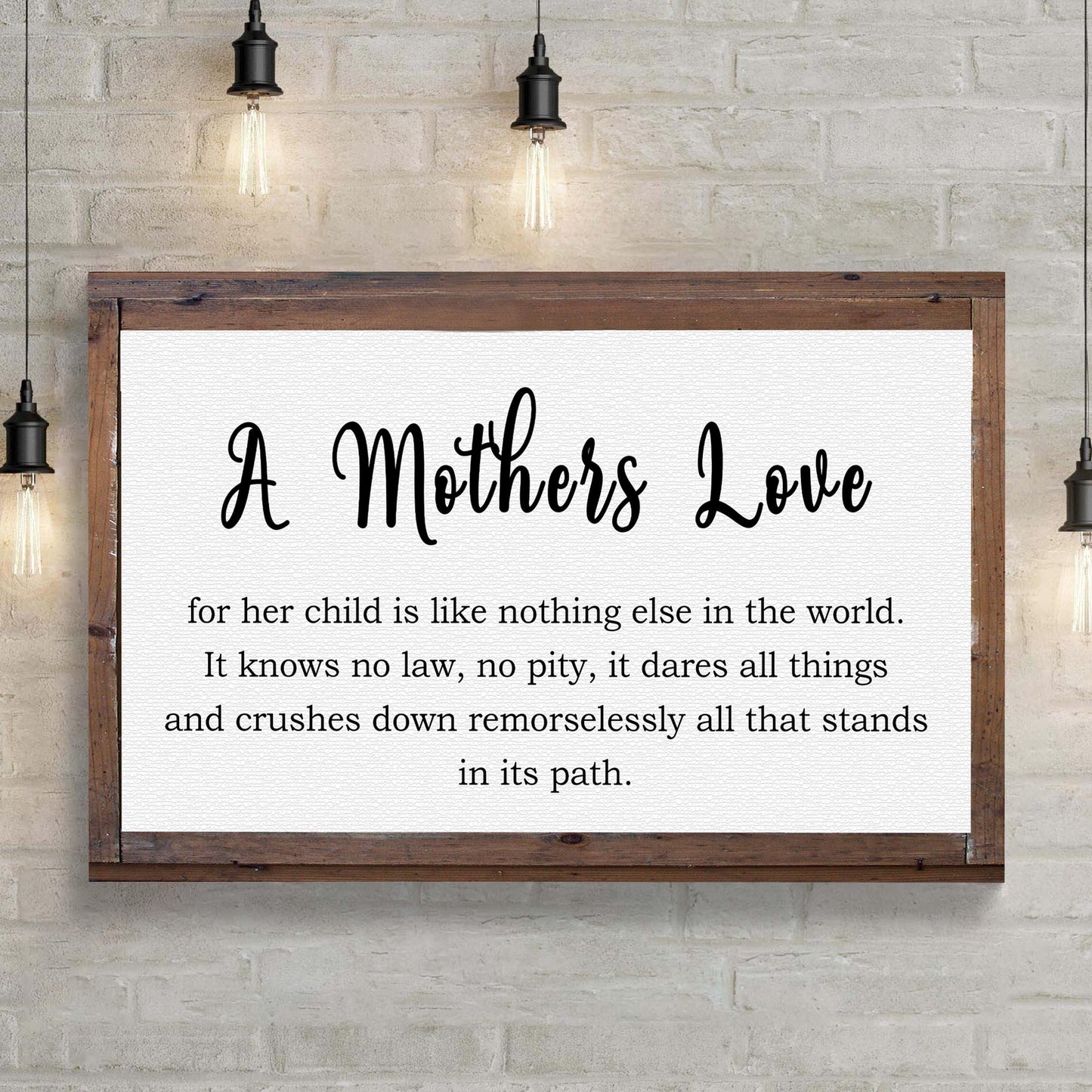 Personalized A Mother's Love For Her Child canvas sign with names and date