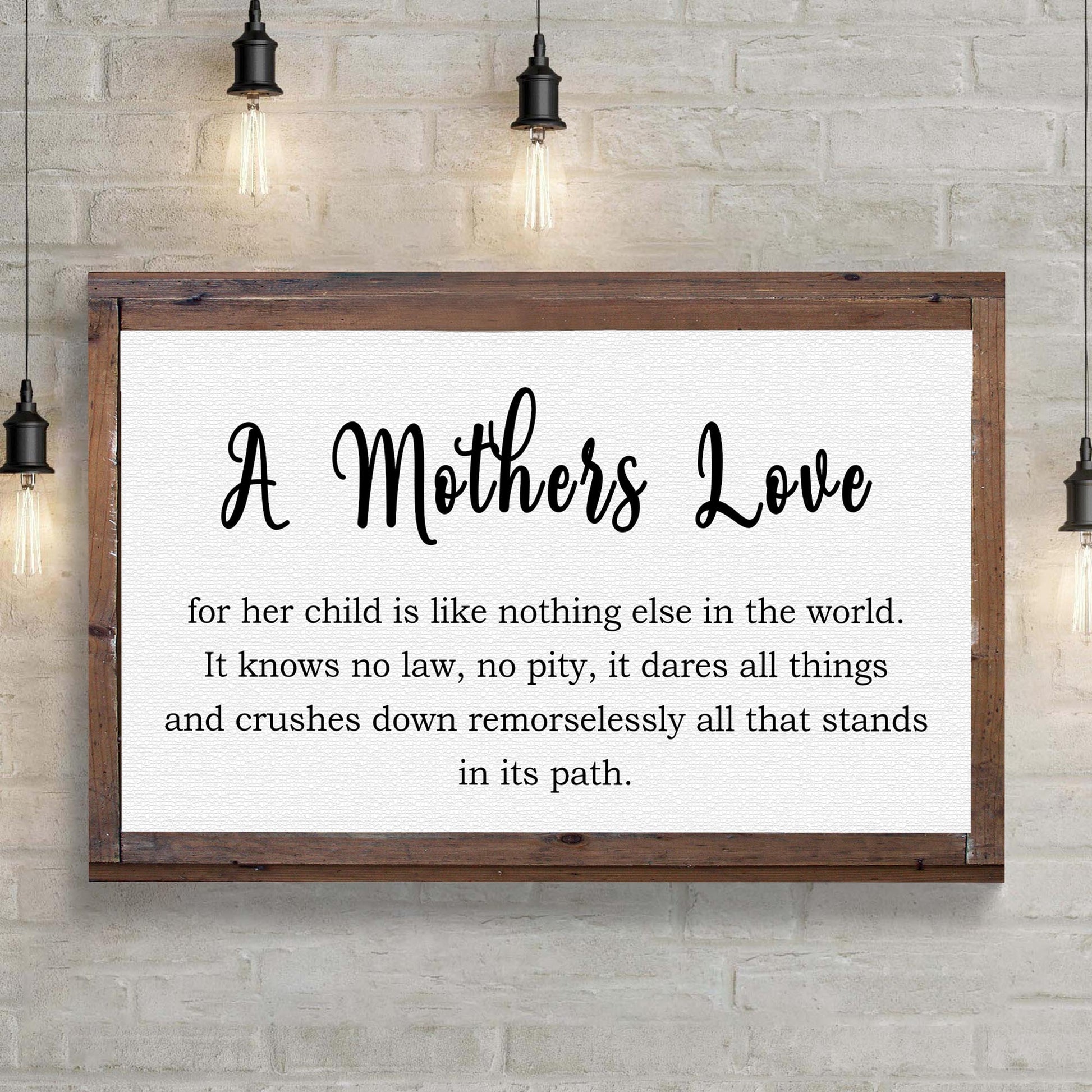 Personalized A Mother's Love For Her Child canvas sign with names and date