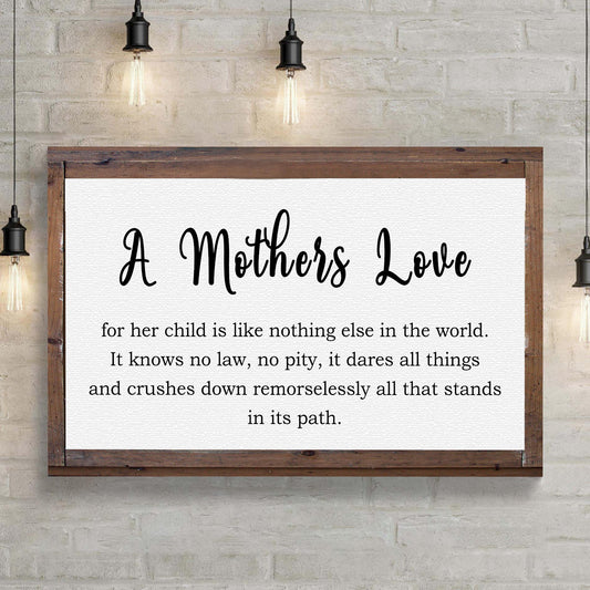 Personalized A Mother's Love For Her Child canvas sign with names and date