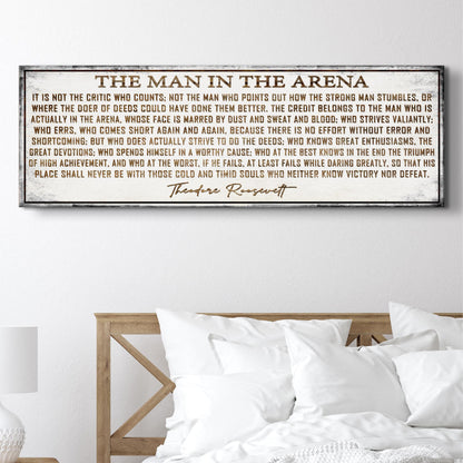 The Man In The Arena Canvas Wall Art