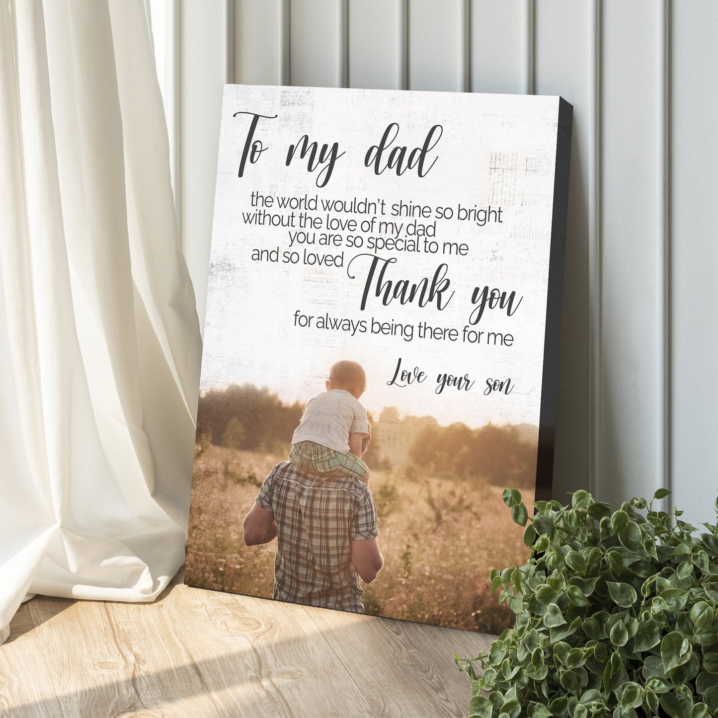 To My Dad Thank You Father's Day Canvas Sign