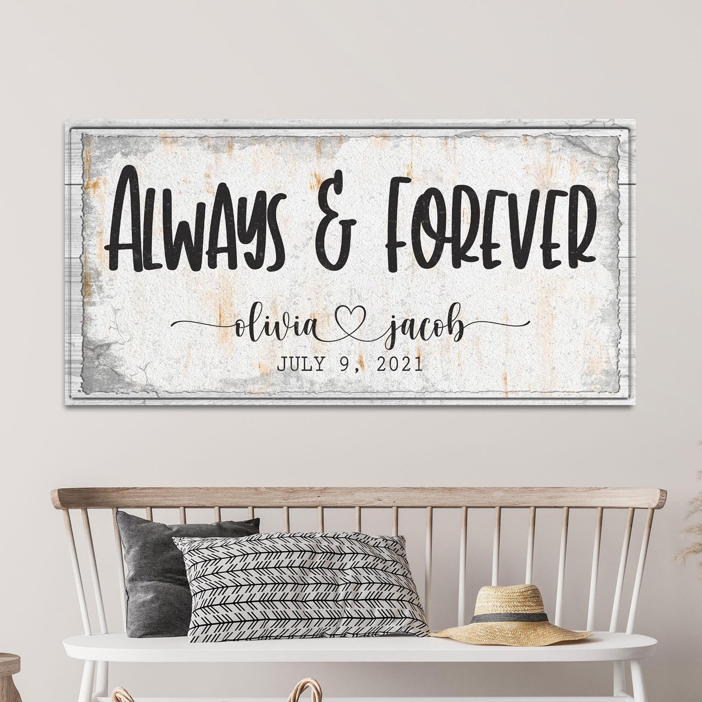 Always And Forever Couple Canvas Sign