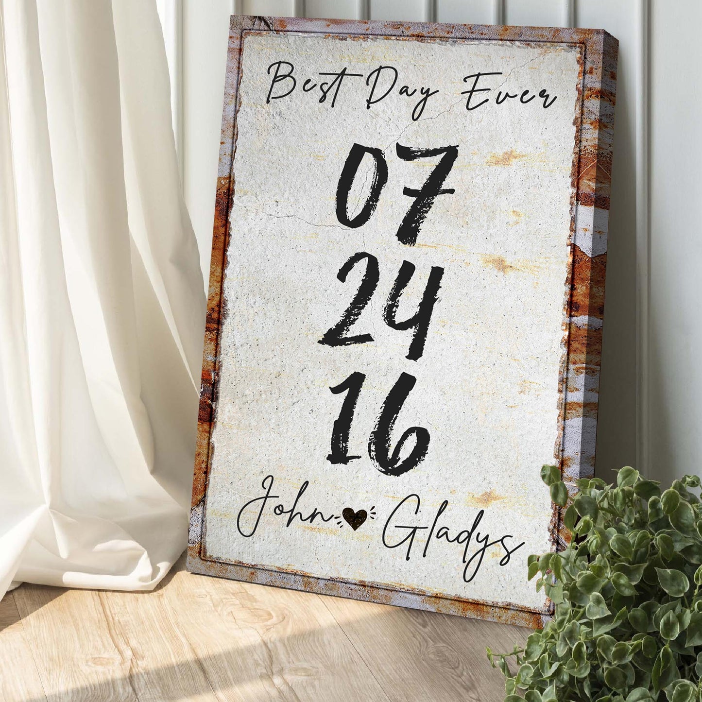 Best Day Ever Motivational Canvas Sign
