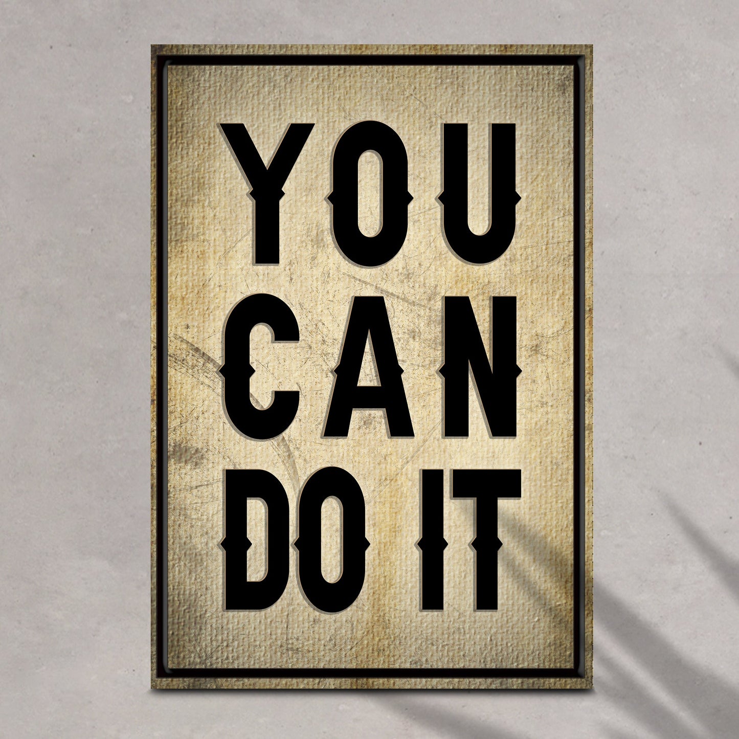 You Can Do It motivational canvas wall art with energizing bold lettering for office or gym