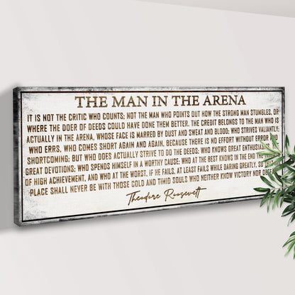 The Man In The Arena Canvas Wall Art