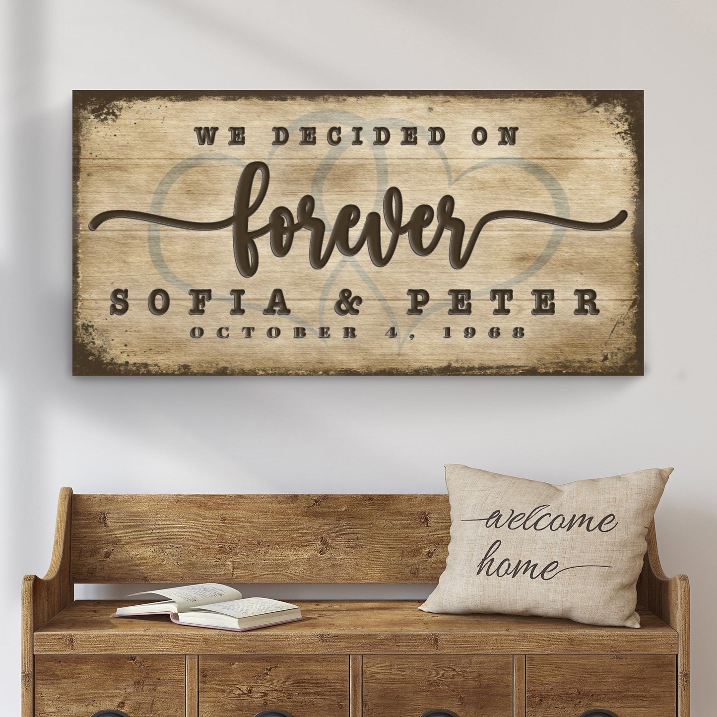 We Decided On Forever Couple Canvas Sign II
