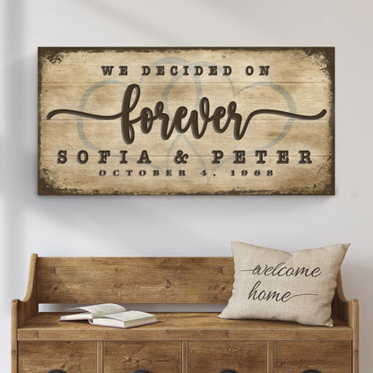 We Decided On Forever Couple Canvas Sign II