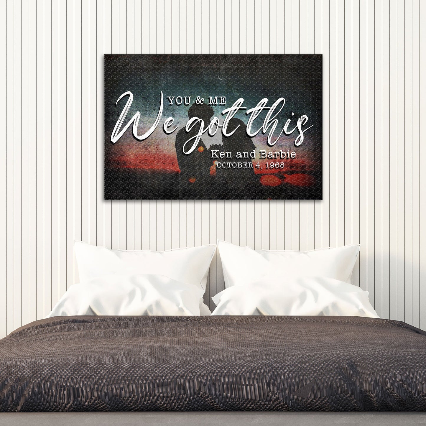 You and me we got this personalized couple canvas sign in rustic word-art style
