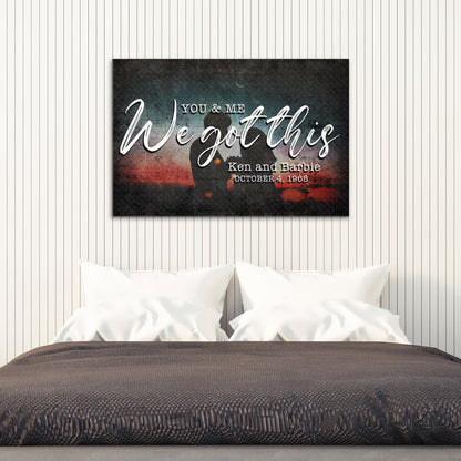You and me we got this personalized couple canvas sign in rustic word-art style