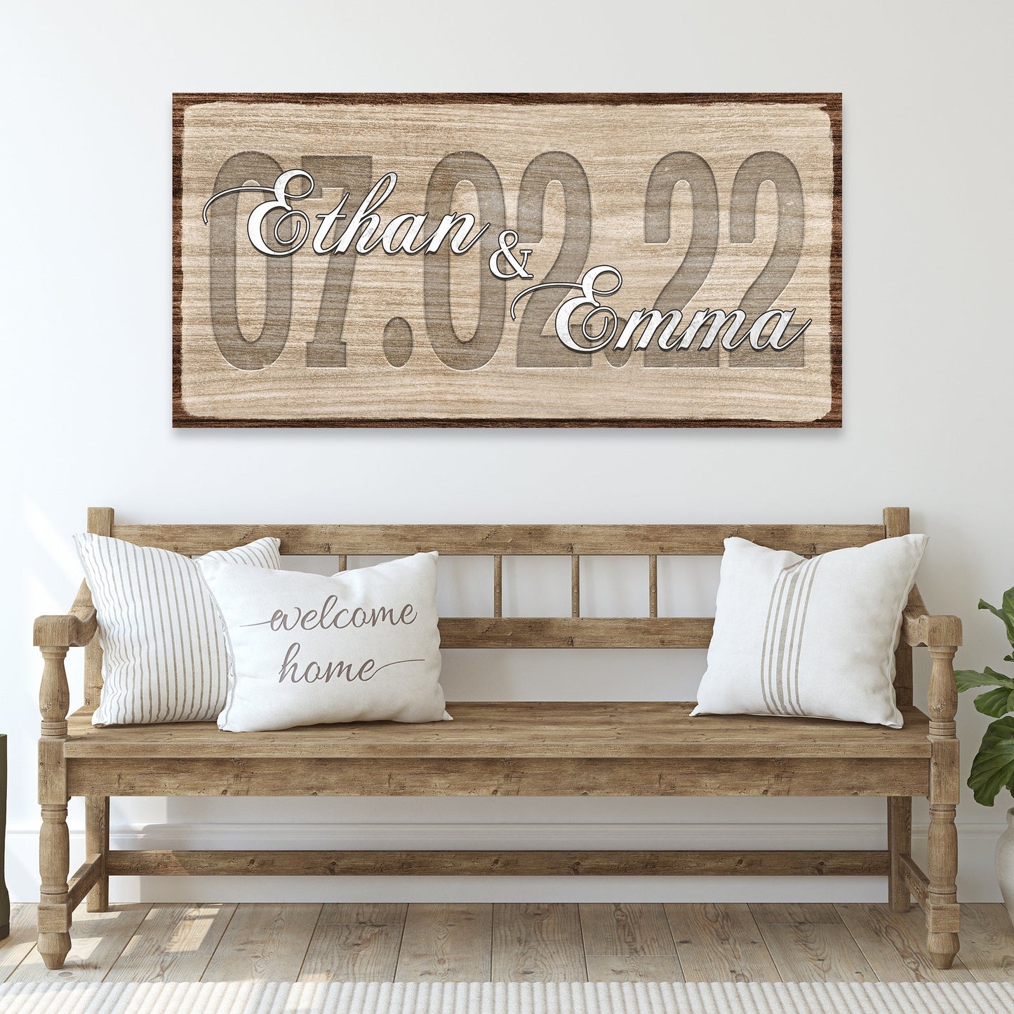 Couple Wedding Date Personalized Canvas Sign