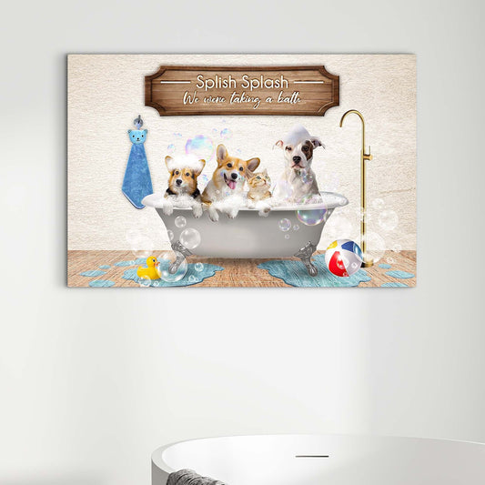 Splish Splash Bathroom Canvas Sign