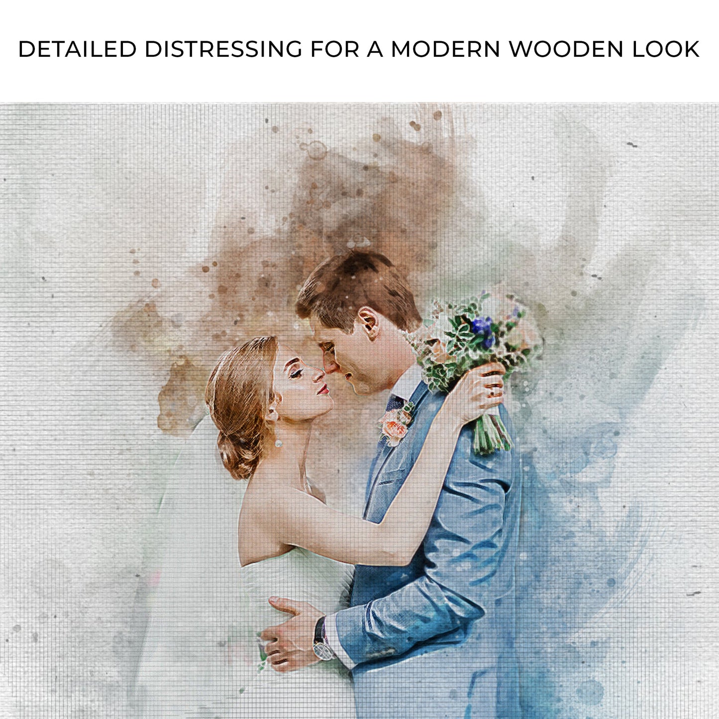 Wedding Watercolor Portrait Canvas Sign