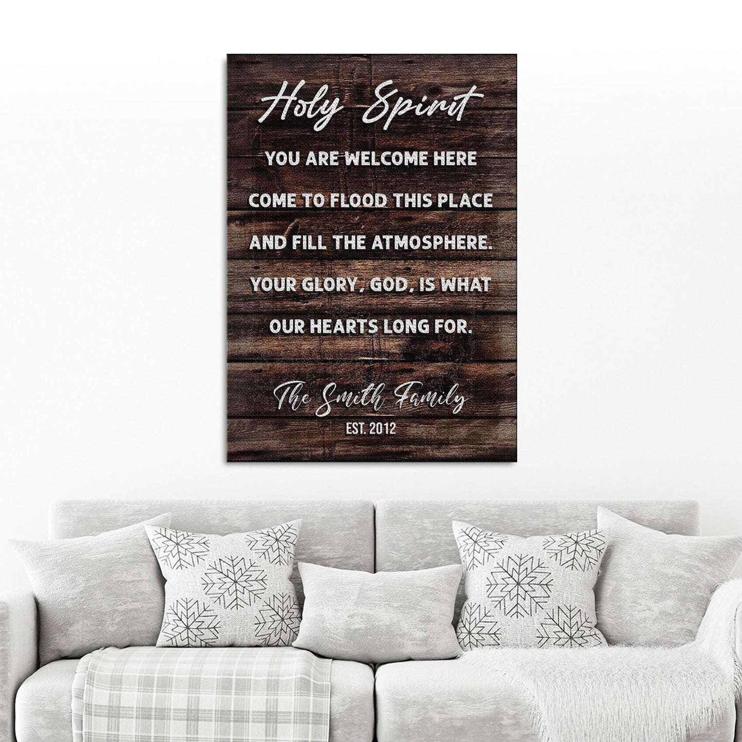 Holy Spirit You Are Welcome Here Faith Canvas Sign II