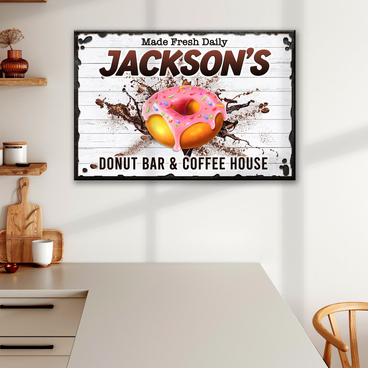 Donut Bar And Coffee House Canvas Sign