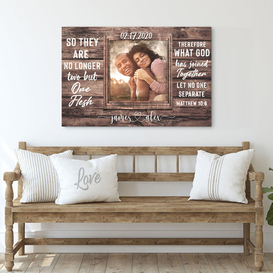 Matthew 19:6 What God Has Joined Together Faith Canvas Sign II
