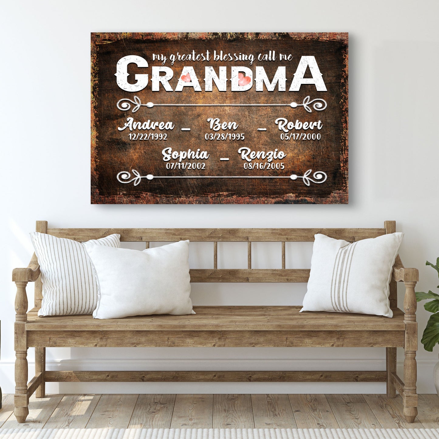 My Greatest Blessing Call Me Grandma Mother's Day Canvas Sign II